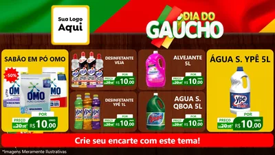Modelo de TV para TV Horizontal com o tema Dia do Gaúcho para Produtos de Limpeza