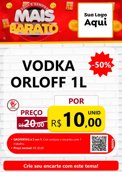 Modelo de Cartaz para Cartaz A4 Vertical com o tema Mais Barato para Distribuidora de bebidas