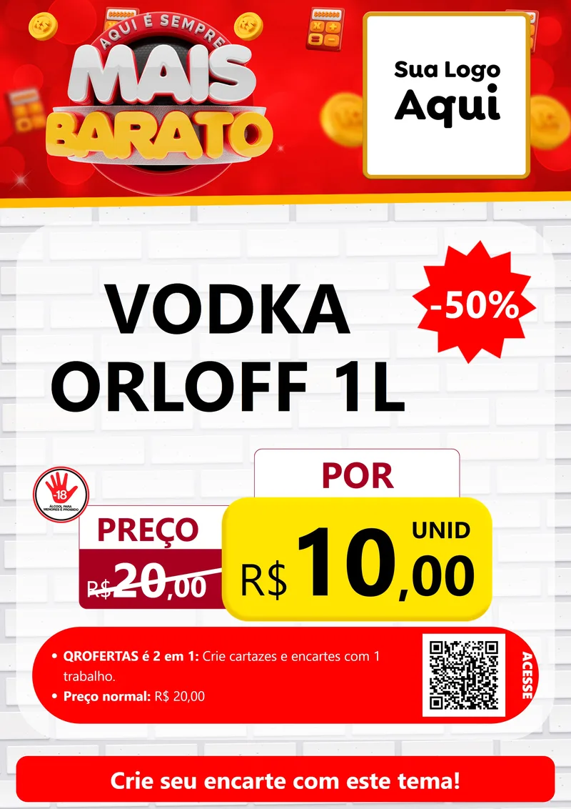 Modelo de Cartaz para Cartaz A4 Vertical com o tema Mais Barato para Distribuidora de bebidas