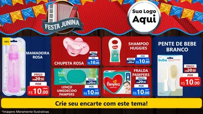 Modelo de TV para TV Horizontal com o tema Festa Junina para Bebês