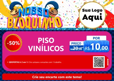 Modelo de Cartaz para Cartaz A4 Horizontal com o tema Nosso Bloquinho para Material para Construção