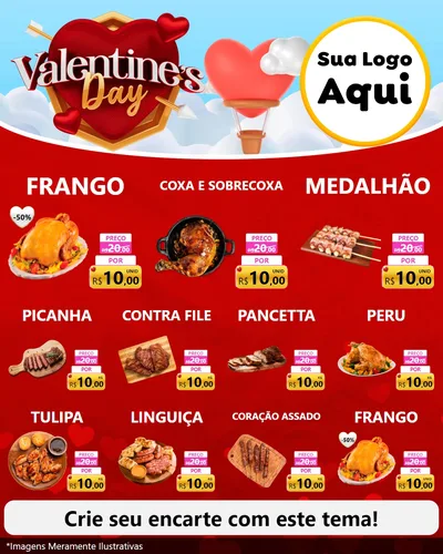 Modelo de Rede Social para Feed Instagram com o tema Valentine's Day para Assados