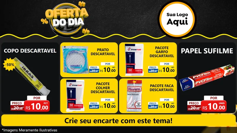 Modelo de TV para TV Horizontal com o tema Oferta Do Dia para Embalagens
