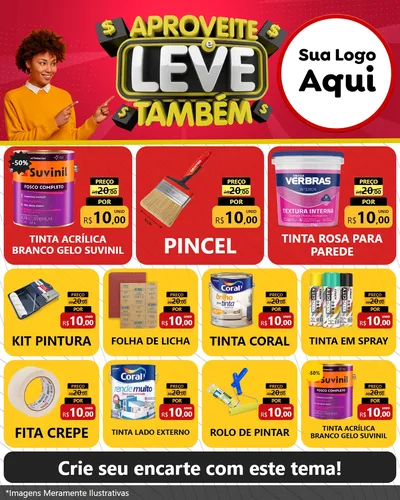 Modelo de Rede Social para Feed Instagram com o tema Aproveite e Leve Também para Tintas e Ferramentas