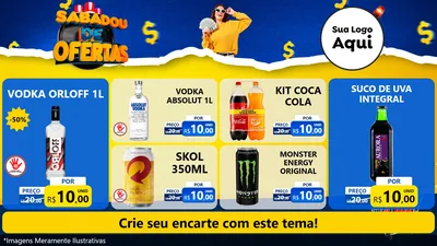 Modelo de TV para TV Horizontal com o tema Sabadou de Ofertas para Distribuidora de bebidas