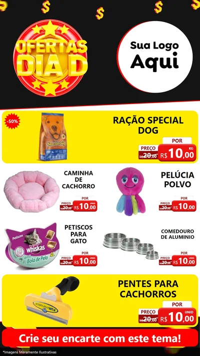 Modelo de TV para TV Vertical com o tema Dia D para Pet Shop
