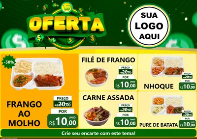 Modelo de Encarte para Encarte A4 Horizontal com o tema Oferta para Restaurante