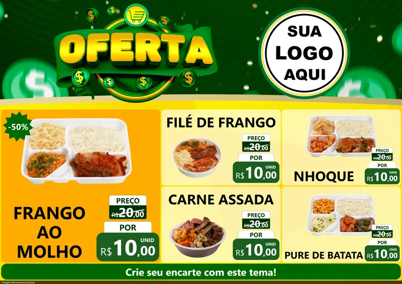 Modelo de Encarte para Encarte A4 Horizontal com o tema Oferta para Restaurante