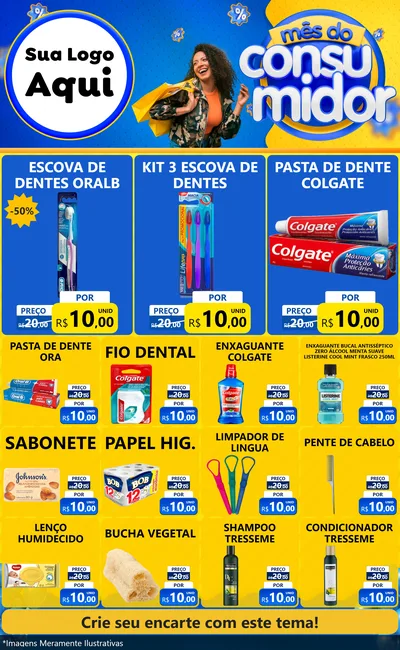 Modelo de Encarte para Encarte Grande com o tema Mês do Consumidor para Higiene Pessoal
