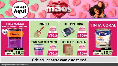 Modelo de TV para TV Horizontal com o tema Dia das Mães para Tintas e Ferramentas