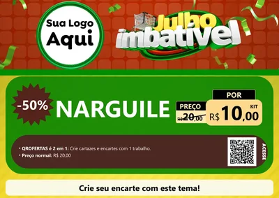 Modelo de Cartaz para Cartaz A4 Horizontal com o tema Julho Imbatível para Tabacaria