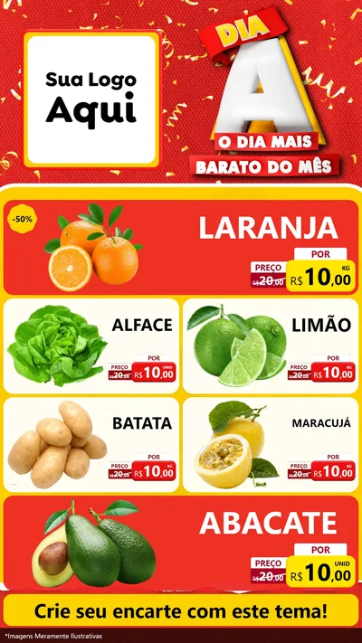 Modelo de TV para TV Vertical com o tema Dia A o Dia Mais Barato do Mês para Hortifrúti