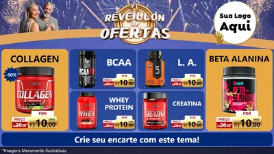 Modelo de TV para TV Horizontal com o tema Réveillon de Ofertas para Suplementos alimentares