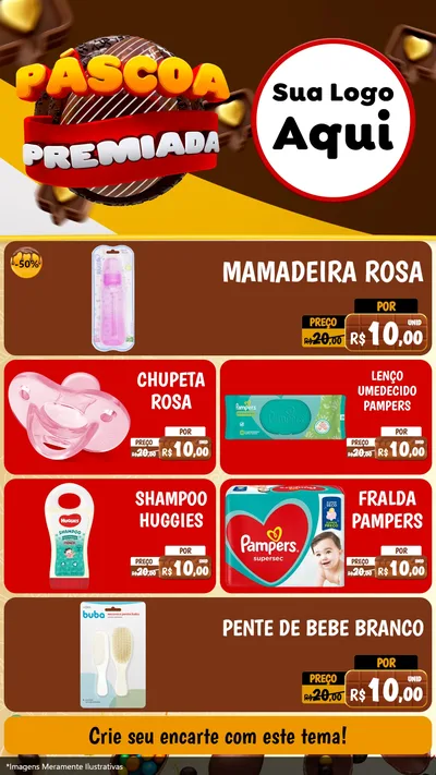 Modelo de TV para TV Vertical com o tema Páscoa Premiada para Bebês