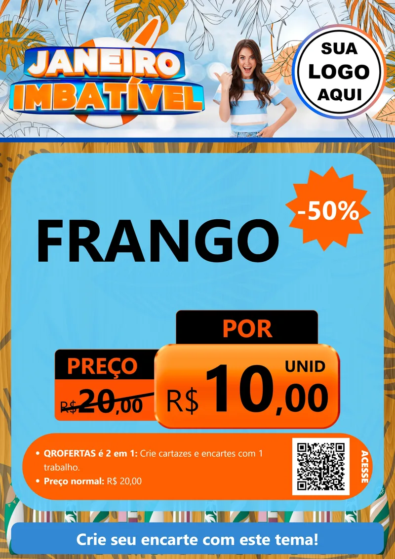 Modelo de Cartaz para Cartaz A4 Vertical com o tema Janeiro Imbatível para Assados