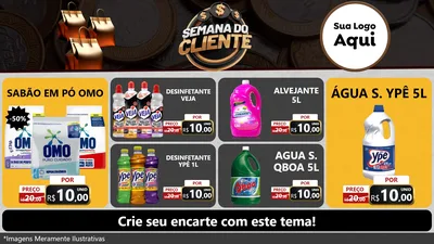 Modelo de TV para TV Horizontal com o tema Semana do Cliente para Produtos de Limpeza
