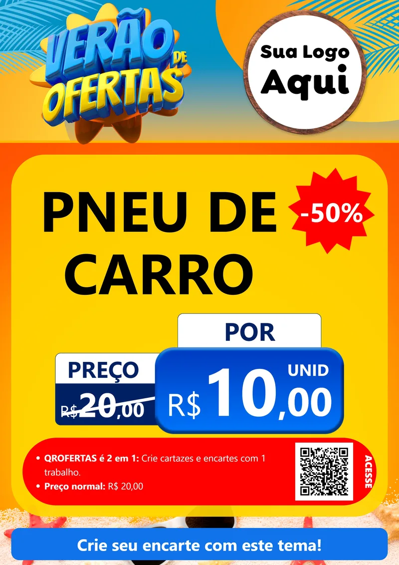 Modelo de Cartaz para Cartaz A4 Vertical com o tema Verão de Ofertas para Auto peças