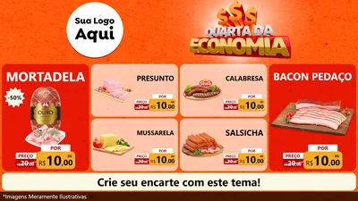 Modelo de TV para TV Horizontal com o tema Quarta da Economia para Frios e Laticínios
