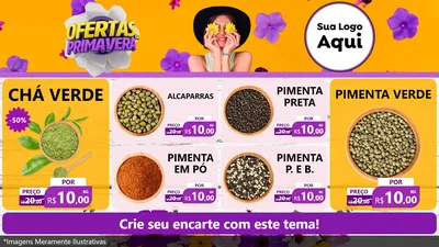 Modelo de TV para TV Horizontal com o tema Ofertas Da Primavera para Produtos Naturais