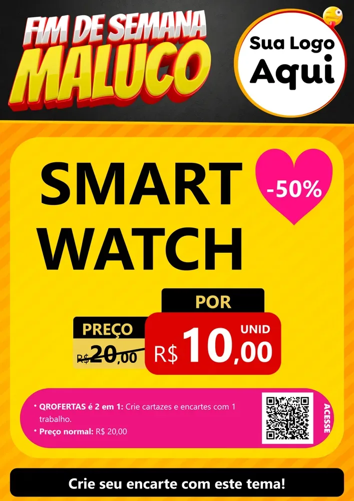 Modelo de Cartaz para Cartaz A4 Vertical com o tema Final de Semana Maluco para Informática