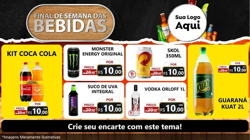 Modelo de TV para TV Horizontal com o tema Final de semana das Bebidas para Distribuidora de bebidas