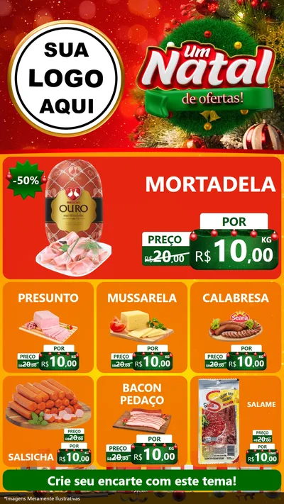 Modelo de Rede Social para Stories com o tema Um Natal de Ofertas para Frios e Laticínios