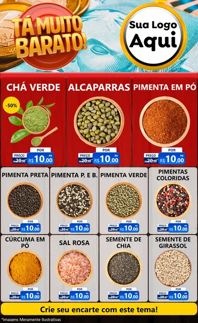 Modelo de Encarte para Encarte Grande com o tema Está Muito Barato para Produtos Naturais
