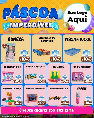 Modelo de Rede Social para Feed Instagram com o tema Páscoa Imperdível para Brinquedos