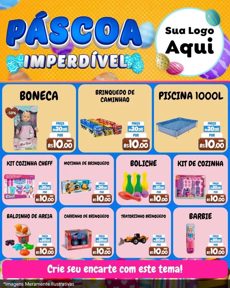 Modelo de Rede Social para Feed Instagram com o tema Páscoa Imperdível para Brinquedos
