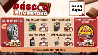 Modelo de TV para TV Horizontal com o tema Páscoa Encantada para Auto peças