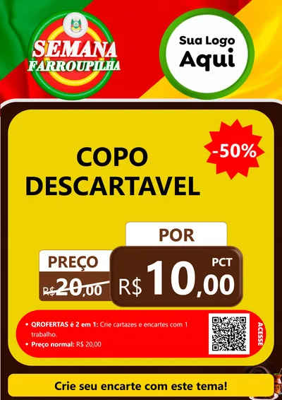 Modelo de Cartaz para Cartaz A4 Vertical com o tema Semana Farroupilha para Embalagens