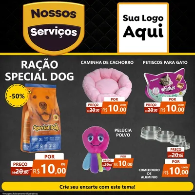 Modelo de Rede Social para Feed Facebook com o tema Nossos Serviços para Pet Shop