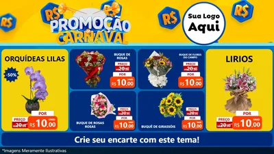 Modelo de TV para TV Horizontal com o tema Promoção de Carnaval para Floricultura e jardim