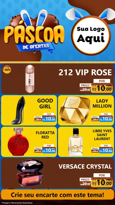 Modelo de TV para TV Vertical com o tema Páscoa de Ofertas para Perfumes
