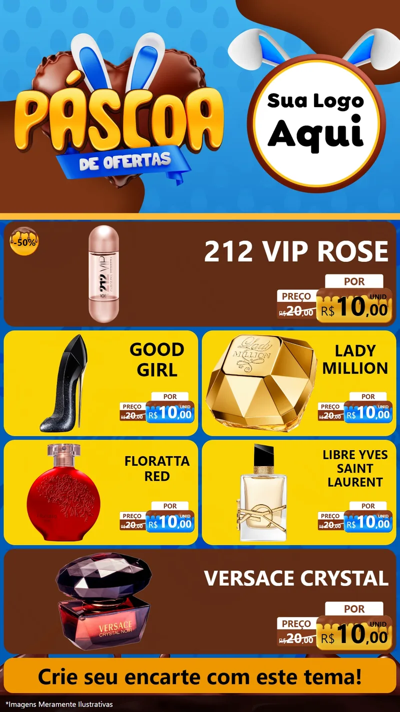 Modelo de TV para TV Vertical com o tema Páscoa de Ofertas para Perfumes