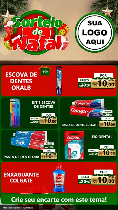 Modelo de TV para TV Vertical com o tema Sorteio de Natal para Higiene Pessoal