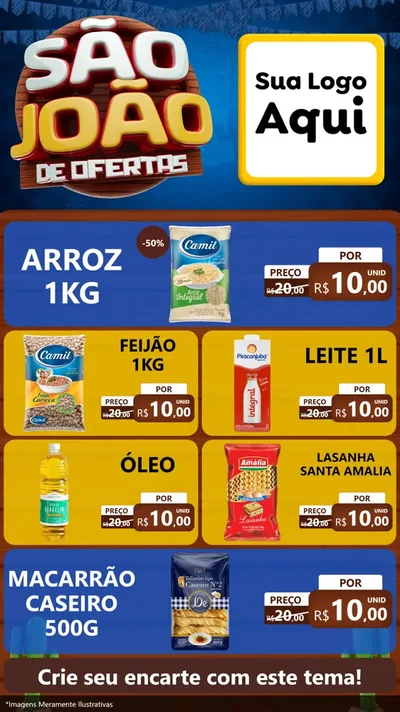 Modelo de TV para TV Vertical com o tema São João Ofertas Imbatíveis! - Junina para Supermercado