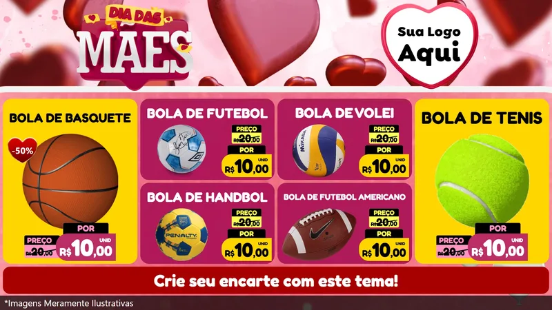 Modelo de TV para TV Horizontal com o tema Dia Das Mães para Artigos Esportivos