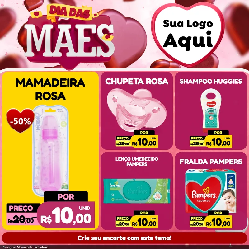 Modelo de Rede Social para Feed Facebook com o tema Dia Das Mães para Bebês