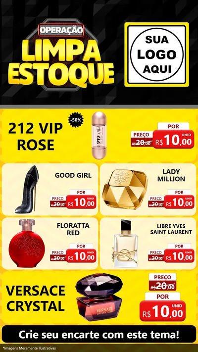 Modelo de TV para TV Vertical com o tema Operação Limpa Estoque para Perfumes