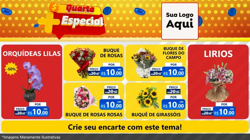 Modelo de TV para TV Horizontal com o tema Quarta Mais Especial para Floricultura e jardim