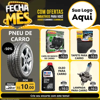 Modelo de Rede Social para Feed Facebook com o tema Fecha Mês para Auto peças