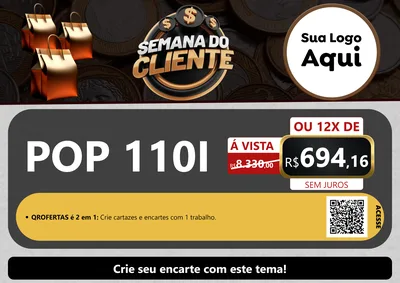 Modelo de Cartaz para Cartaz A4 Horizontal com o tema Semana do Cliente para Concessionaria de Motos
