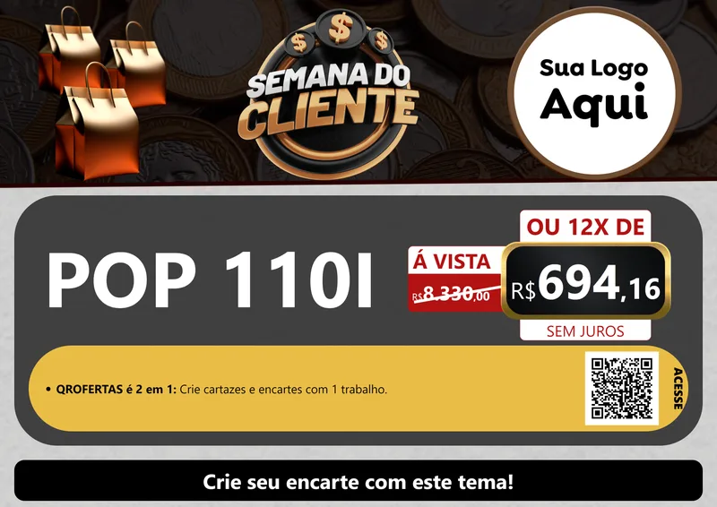 Modelo de Cartaz para Cartaz A4 Horizontal com o tema Semana do Cliente para Concessionaria de Motos