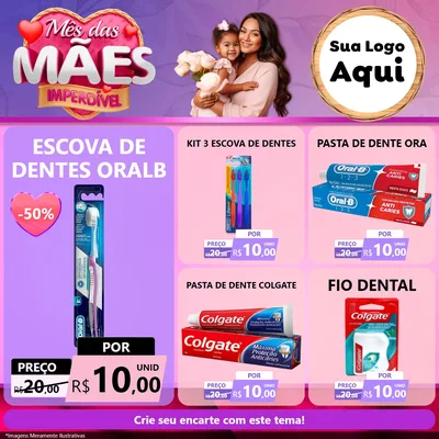 Modelo de Rede Social para Feed Facebook com o tema Mês das Mães Imperdível para Higiene Pessoal