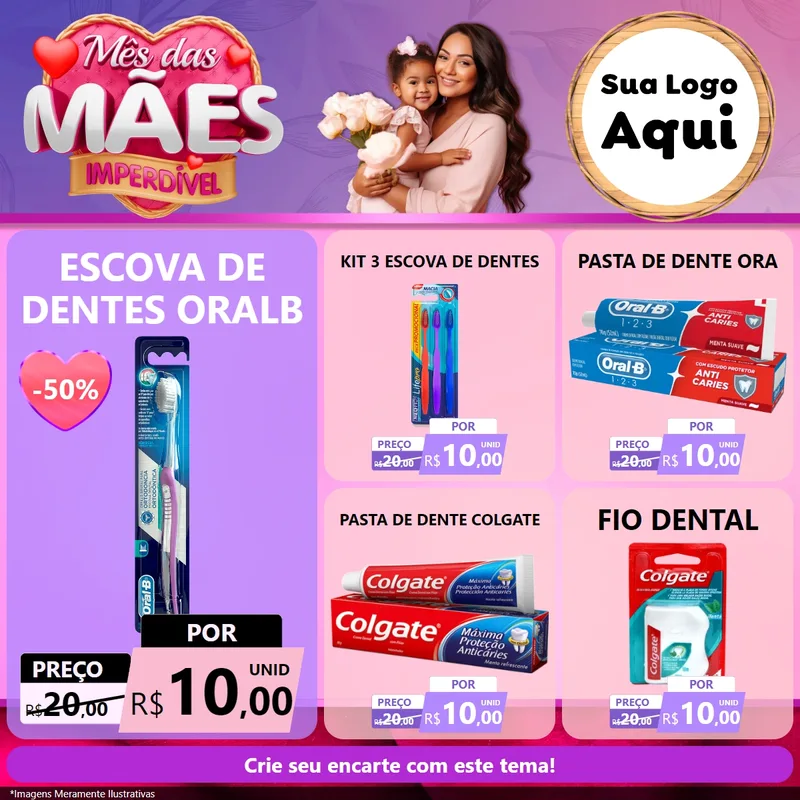 Modelo de Rede Social para Feed Facebook com o tema Mês das Mães Imperdível para Higiene Pessoal