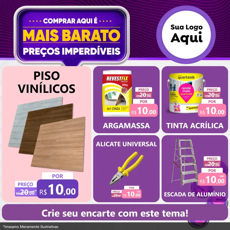 Modelo de Rede Social para Feed Facebook com o tema Mais Barato para Material para Construção