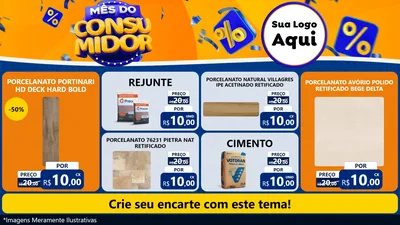 Modelo de TV para TV Horizontal com o tema Mês do Consumidor para Pisos e revestimentos