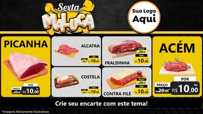 Modelo de TV para TV Horizontal com o tema Sexta Maluca para Açougue
