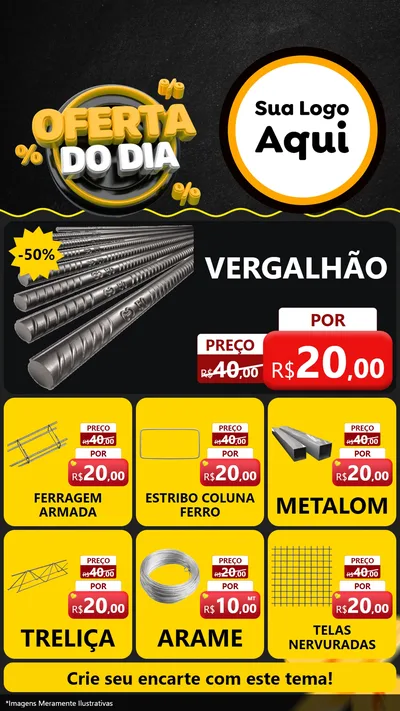Modelo de Rede Social para Stories com o tema Oferta Do Dia para Ferragens